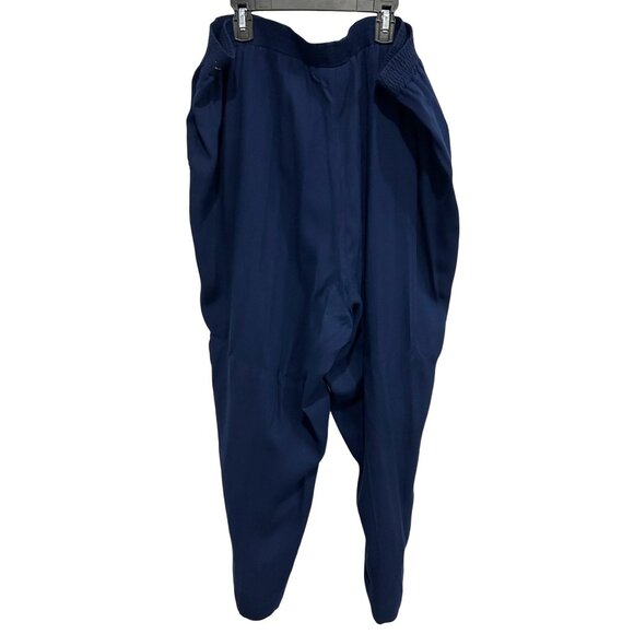 Navy Blue Soft Surroundings Womens Elastic Waist Pants Ankle Zippers Sz 2X - Picture 2 of 9